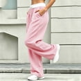 thumbnail image 4 of Guluxicc Women's Sweat Pants with Pockets Elastic Waist Drawstring Long Wide Leg Trousers for Everyday Fall Winter, 4 of 6