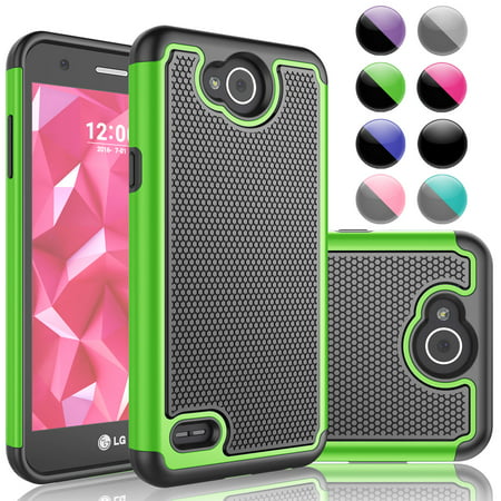 Njjex Cases for LG X Power 2 / X Power 3 / X Power / X Charge / X Charge 2 / Fiesta LTE / V7 / K10 Power / X5 2018, Rugged Rubber Shock Absorbing Slim Hard Grip Case Cover