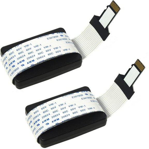HQRP 2-Pack TF Micro SD to SD Card Male to Female Extension Cable Adapter Flexible Extender for 3D Printer