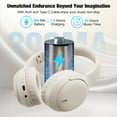 thumbnail image 5 of (4 pack) Headphones, AUOSHI Active Noise Cancelling Headphones, 55H Playtime, Wireless/Wired Bluetooth5.3 Over-Ear Headphones with Mic, Blocks Engine Noise, White, 5 of 11
