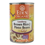 (6 pack) (6 Pack) Eden Organic Lundeberg Brown Rice Pinto Beans, 15 Oz