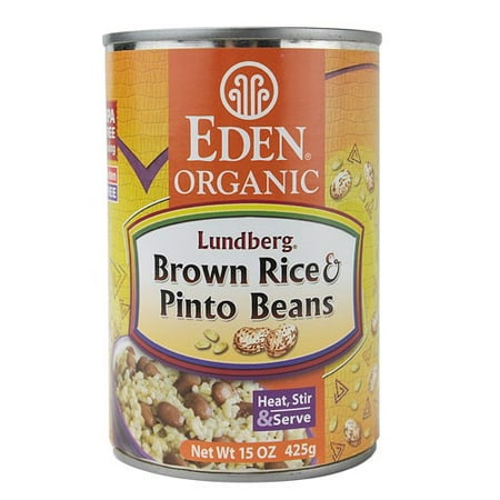 (6 pack) (6 Pack) Eden Organic Lundeberg Brown Rice Pinto Beans, 15 Oz