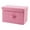 Pink, variant on Collapsible Cotton Linen Storage Box for Clothing Towels and Household Items Foldable Travel Organizer
