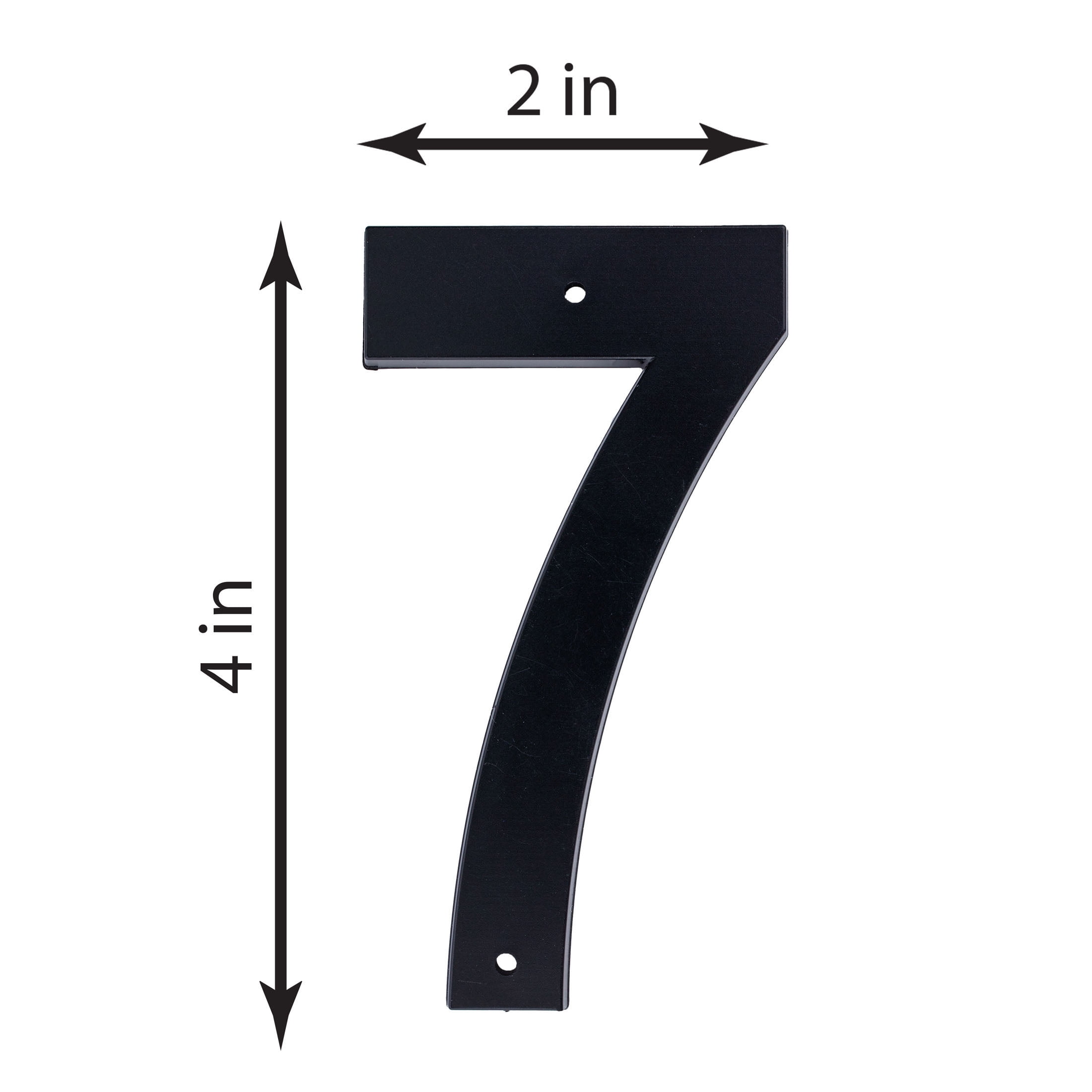 (5 pack) HY-KO 4" Black Plastic Modern Number 7