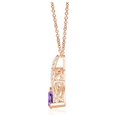 thumbnail image 2 of ANGARA Natural Trillion Amethyst Solitaire Pendant with Diamond Swirl in 14K Rose Gold for Women (Size-4mm) | February Birthstone, Anniversary, Jewelry Gift for Women | Natural Amethyst Necklace, 2 of 8