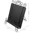 thumbnail image 3 of MyGift Scrollwork Design Black Metal Cookbook, Tablet Holder Stand with Weighted Chains, 3 of 7