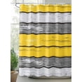 thumbnail image 2 of Coastal Style Shower Curtain, Retro Gray Yellow Stripes Wood Grain Waterproof Shower Curtain Set with 12 Hooks Lightweight Washable Fabric Shower Curtains for Bathroom 72x72 Inches, 2 of 6