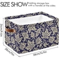 thumbnail image 4 of Coolnut Floral on Dark Blue Storage Cubes Organizer with Handles, Foldable Storage Bins Decor Storage Baskets for Organizing Toys, Books, Clothes, Towel, Shelves, Closet Decor Gifts, 4 of 7