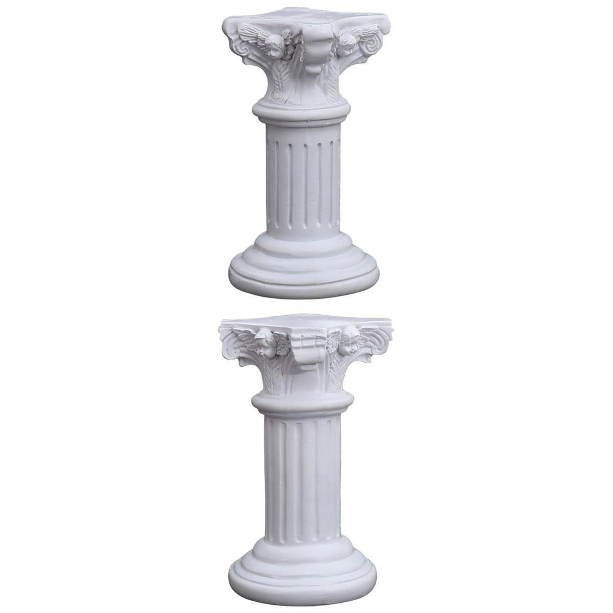 2pcs Roman Pillar Greek Column Statue Pedestal Stand Table Indoor Home