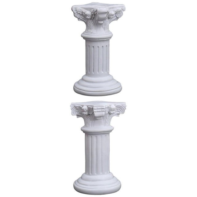 2x estatua de pilar romano soporte de pedestal de resina decoración de jardín de cocina ligero