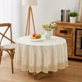 thumbnail image 2 of WARM HOME DESIGNS 90 inch Beige Round Printed Foil Velvet Tablecloth. ITC Beige 90 Round, 2 of 4