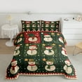 thumbnail image 2 of Manfei Christmas Snowman Bedding Comforter Set,Merry Xmas Twin Comforter Sets,Green White Red Bedding Set For Kids,Microfiber Bedroom Decor Reversible,2-Piece, 2 of 8
