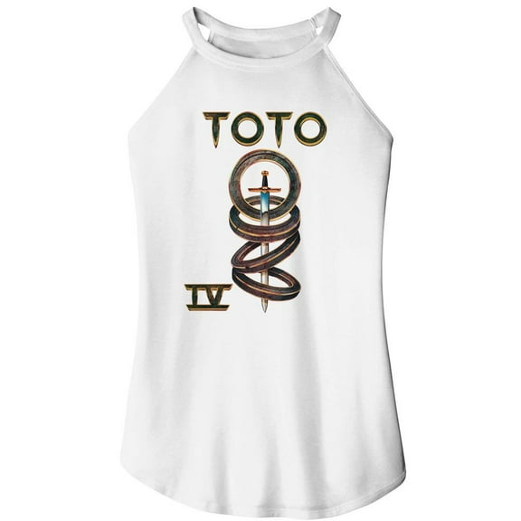 Toto IV Album Cover White Women's Sleeveless Rocker Tank Top T-Shirt