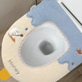thumbnail image 4 of Thicker Bathroom Toilet Seat Cover Pads Fall And Winter Toilet Seat Thickened Household Warm Sitting Toilet Cover Furry Toilet Seat Cushion Washable D Shapetoilet Seat Cushion (Blue), 4 of 6