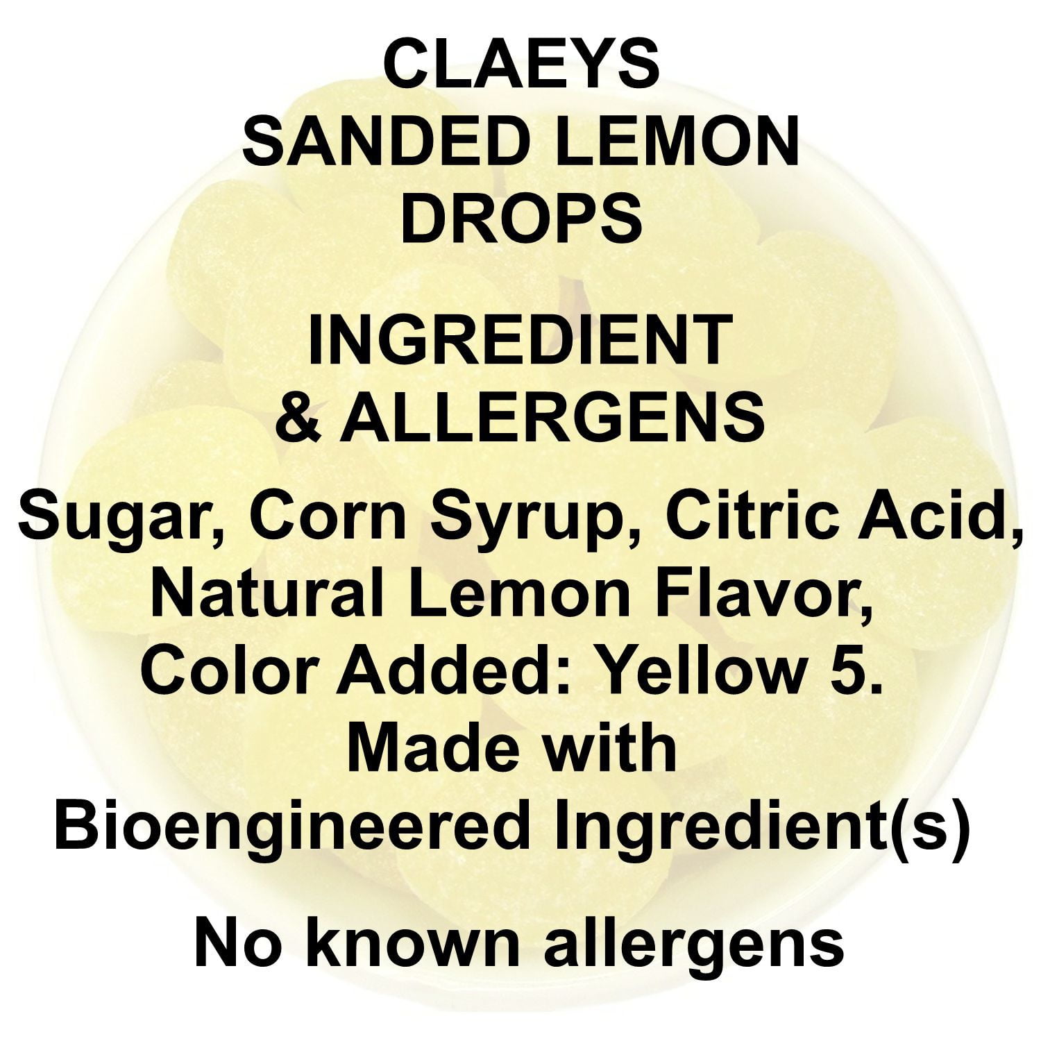 Claey's Sanded Sugar Hard Candy, Lemon, 4 lbs. No Known Allergens