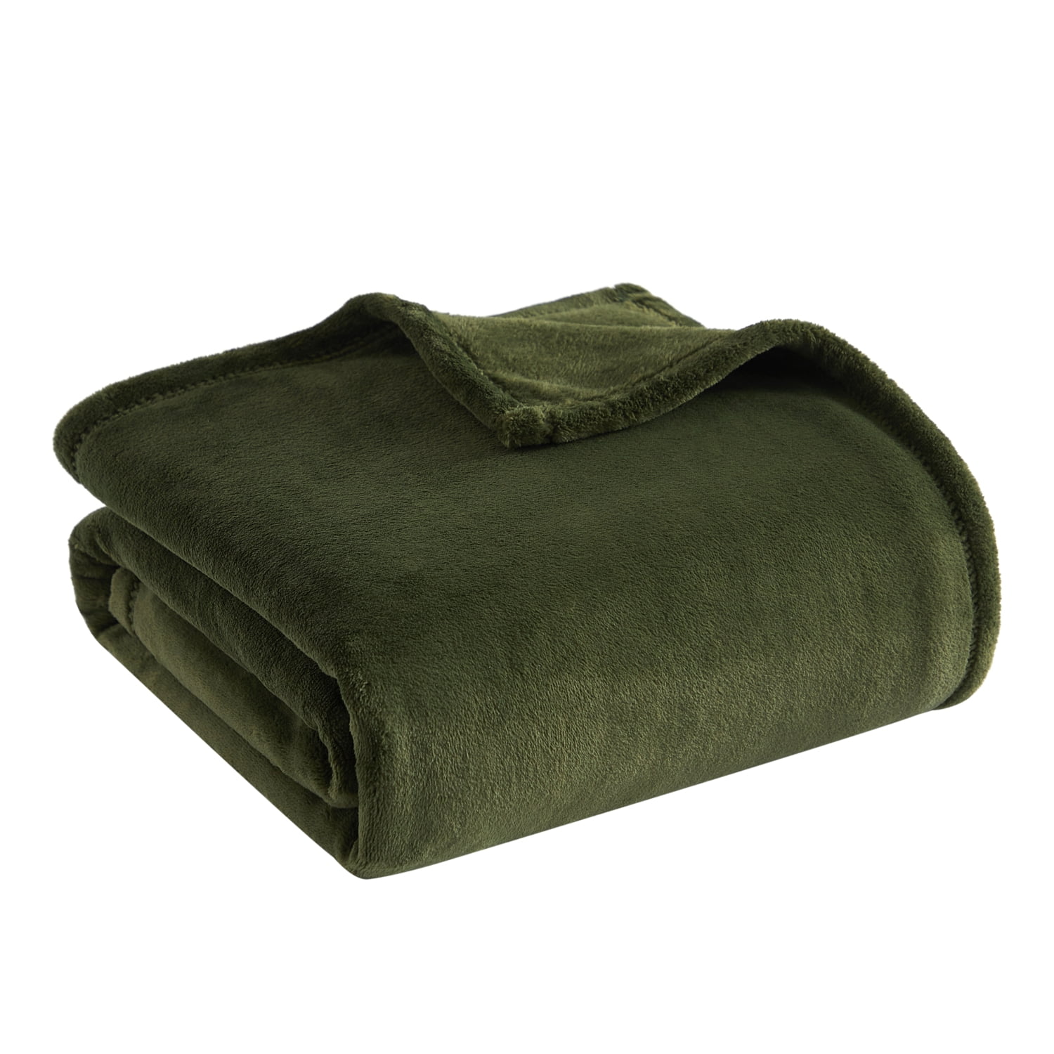 Mainstays Super Soft Plush Oversized Throw Blanket, Mossy Green, 50 in x 72 in