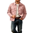 thumbnail image 6 of Workwear Jacket for Men Solid Color Long Sleeved Lapel Button Multi Pockets Jacket for Travel & Outfit Wear, 6 of 6