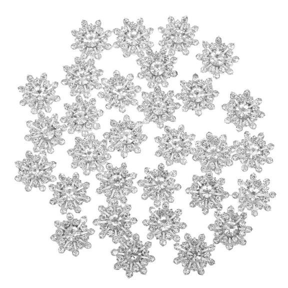LOLIPPYY 30Pcs Decorative Silver Rhinestone Buttons for Clothing Dress Shirt and Sweater Adornments