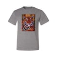 thumbnail image 2 of Wild Bobby, Colorful Painted Tiger, Animal Lover, Men Graphic Tees, Heather Grey, 3XL, 2 of 3