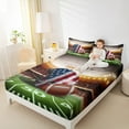 thumbnail image 4 of Manfei Football Game Queen Sheet Sets, Rugby American Football Flat Sheet, Boys Sports Queen Fitted Sheet, Breathable Home Decor 4 Pieces, 4 of 7