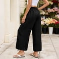 thumbnail image 5 of Favoffer Women's Yoga Jogger Pants Solid Color Elastic Waist Pocket Casual Sport Trousers Adjustable Cuff Bottom for Workout Running Outdoor, 5 of 8