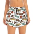 thumbnail image 2 of Goofa Art Of Living Printed Women 2 in 1 Running Shorts,Quick Dry Athletic Workout Shorts,High Waisted Athletic Shorts with Liner Pockets-Large, 2 of 9