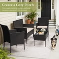 thumbnail image 5 of Homall 4 Pieces Patio Conversation Set Outdoor Furniture Rattan Chairs Wicker Seating with Cushion and Table Weather-resistant for Porch Garden Backyard, Black /Beige, 5 of 7