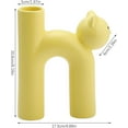 thumbnail image 5 of UU&T Cat Vase for Flowers, Ceramic Cat Vase for Table Centerpiece, Aesthetic Decoration for Home Office (Yellow), 5 of 8