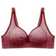 thumbnail image 2 of Gibobby Brasier deportivo para mujer Ropa interior fina de talla grande sin anillo de, colección lateral que no se junta, sujetador de pecho lateral(Rojo de la sandía,C/40/90), 2 of 3