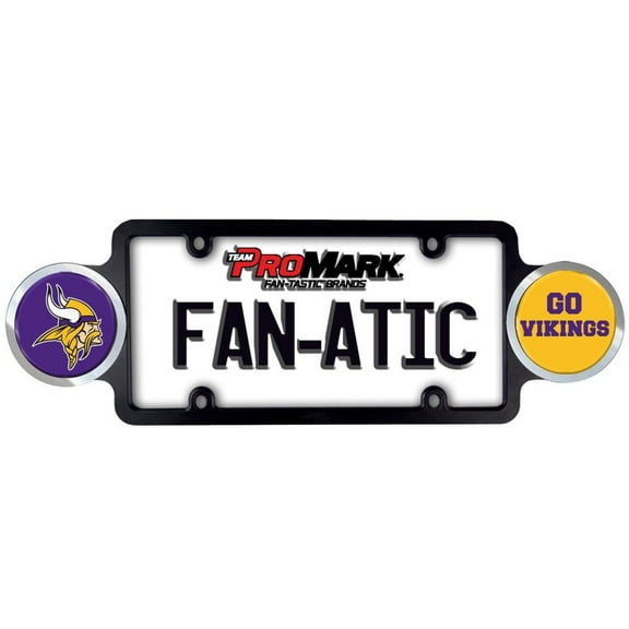 Minnesota Football - Go Vikings - Plastic License Plate Frame with Team Badges
