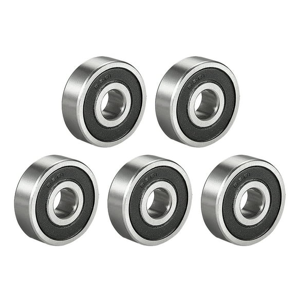 Deep Groove Ball Bearing 6301RS Single Sealed, 12 x 37 x 12mm Chrome Steel, 5pcs