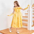 thumbnail image 4 of 10PCS Princess Costume for Girls Kids Belle Dress Halloween Cosplay Party Outfit Toddler Princess Dress Up, 4 of 6