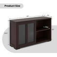 thumbnail image 3 of LOKO Stackable Buffet Cabinet, Kitchen Storage Cabinet with Sliding Tempered Glass Doors, Small Sideboard for Kitchen, Dining Room or Living Room, 42 x 13 x 24.5 inches (Espresso), 3 of 13