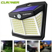 Claoner Solar Motion Lights Outdoor Waterproof, 270 Security Wall Lights 3 Lighting Modes Motion Sensor Outdoor Lights