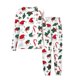 thumbnail image 2 of Conjuntos de blusas y camisas de cuello redondo y manga larga con estampado navideño para niños Camisa de manga larga con cuello redondo y cintura elástica Pantalones largos Conjunto de traje de casa, 2 of 6