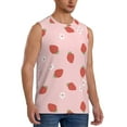 thumbnail image 2 of Kdxio Hand Drawn Strawberry for Men's Muscle T-shirt,Sleeveless for Workout Running Athletic Gym Lounge Casual, 2 of 7