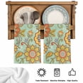 thumbnail image 5 of Teal Green Boho Floral Kitchen Towels Set of 2, Vintage Abstract Art Ethnic Flowers Absorbent Dish Towels for Kitchen, Microfiber Hand Towel, Quick Drying Tea Towel for Cleaning Decorative Dishcloths, 5 of 7