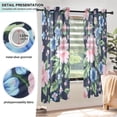 thumbnail image 5 of Elegant Pink and Blue Flowers Semi Sheer Curtains for Living Room Bedroom Set of 2 Insulated Window Drapes, 5 of 6