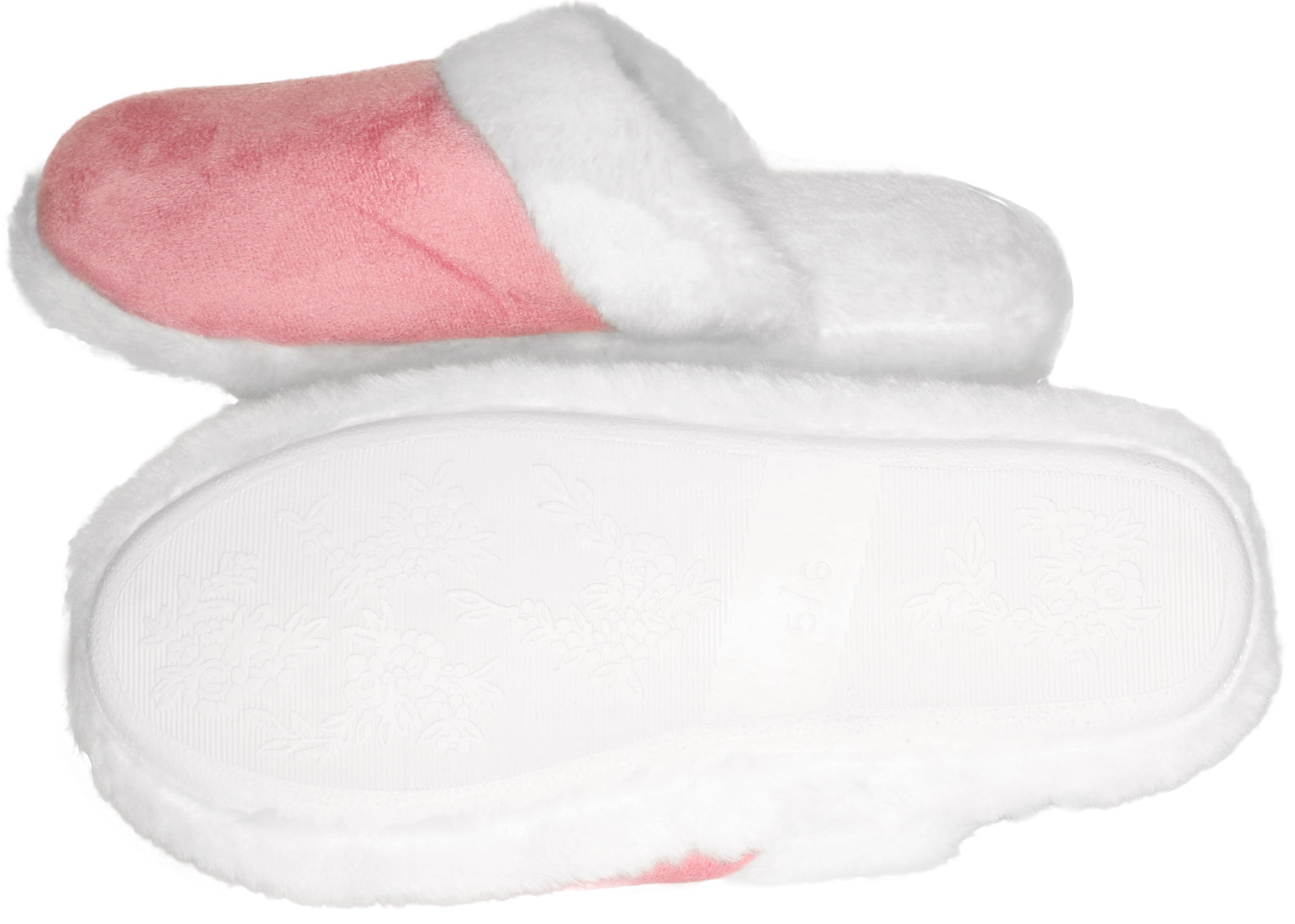 Deluxe Comfort Lady's Suede Fur-Trimmed Slippers, Size 5-6 ? Warm and Cozy  ? Slip-On House Slippers ? Non-Slip Rubber Sole ? Women's Slippers, Pink -  Walmart.com