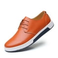 thumbnail image 3 of Calceus Mens Classic Leather Casual Shoes for Men Lace Up Comfort Oxford Shoes Brown 11.5, 3 of 7