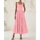 thumbnail image 3 of Vestido BTFBM para mujer con ojales de verano, midi, sin mangas, rosa, talla L, 3 of 9