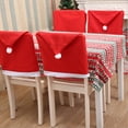 thumbnail image 1 of Navidad Papá Noel sombrero silla decoración suave universal para la silla de la cena casera, 1 of 9