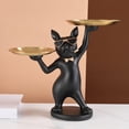 thumbnail image 4 of Bandeja con estatua de bulldog a la moda para decoración del hogar, soporte para aperitivos, decoración de mesa negro, 4 of 7