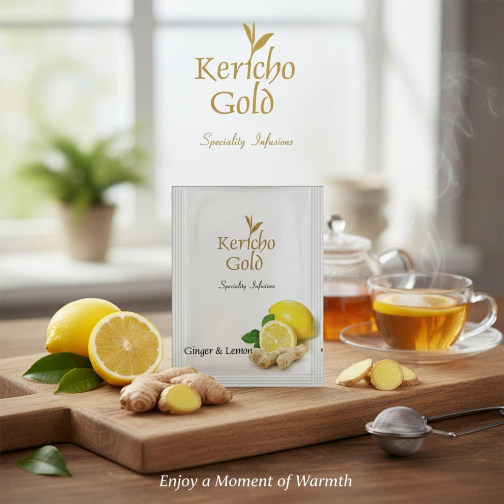 Kericho Lemon Ginger Individually Wrapped Bags 1000 Tea Bags