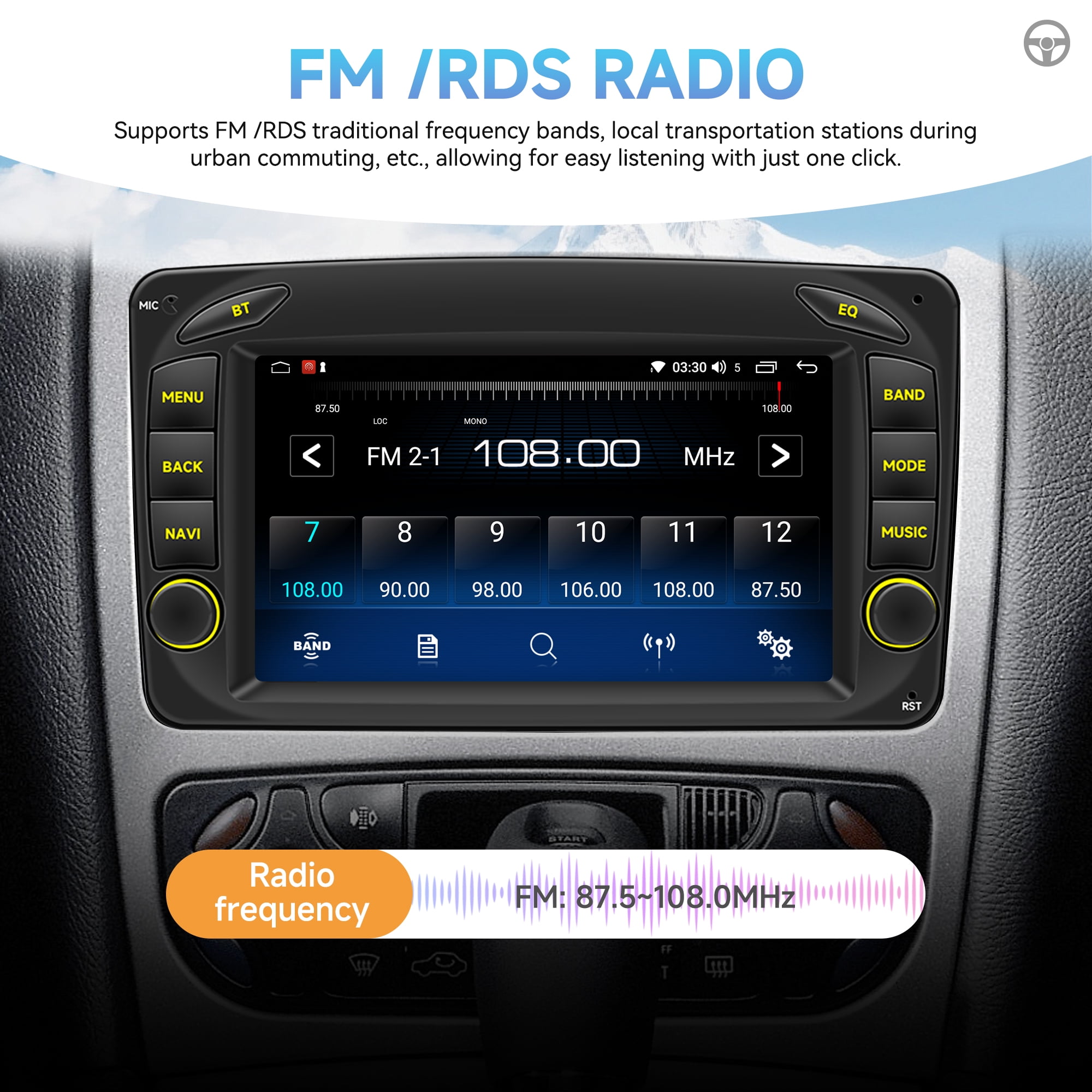 Woudy Apple CarPlay Car Stereo Radio Android 15 for Mercedes Benz C-Class W203 2005-2007