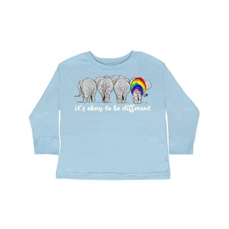 

Inktastic It s Okay to Be Different Elephant Rainbow Gay Pride Flag Gift Toddler Boy or Toddler Girl Long Sleeve T-Shirt