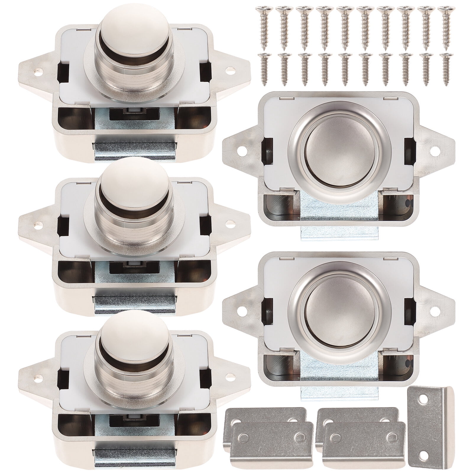 FRCOLOR 5pcs Keyless Latch Lock Zinc Alloy Cabinet Lock Cabinet Latch Lock Accessory,3.94"X4.13"X3.54"