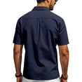 thumbnail image 2 of Cmfcve Loose Fit Midweight Shirt for Men Button Down Short Sleeve Shirt Work Shirts with Two Pockets, 2 of 8