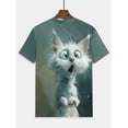 thumbnail image 3 of The kitten is so cute. Men's 3D printed T-shirt, bright round neck short sleeves, casual wear for summer travel, art pattern T-shirt, holiday gift., 3 of 7