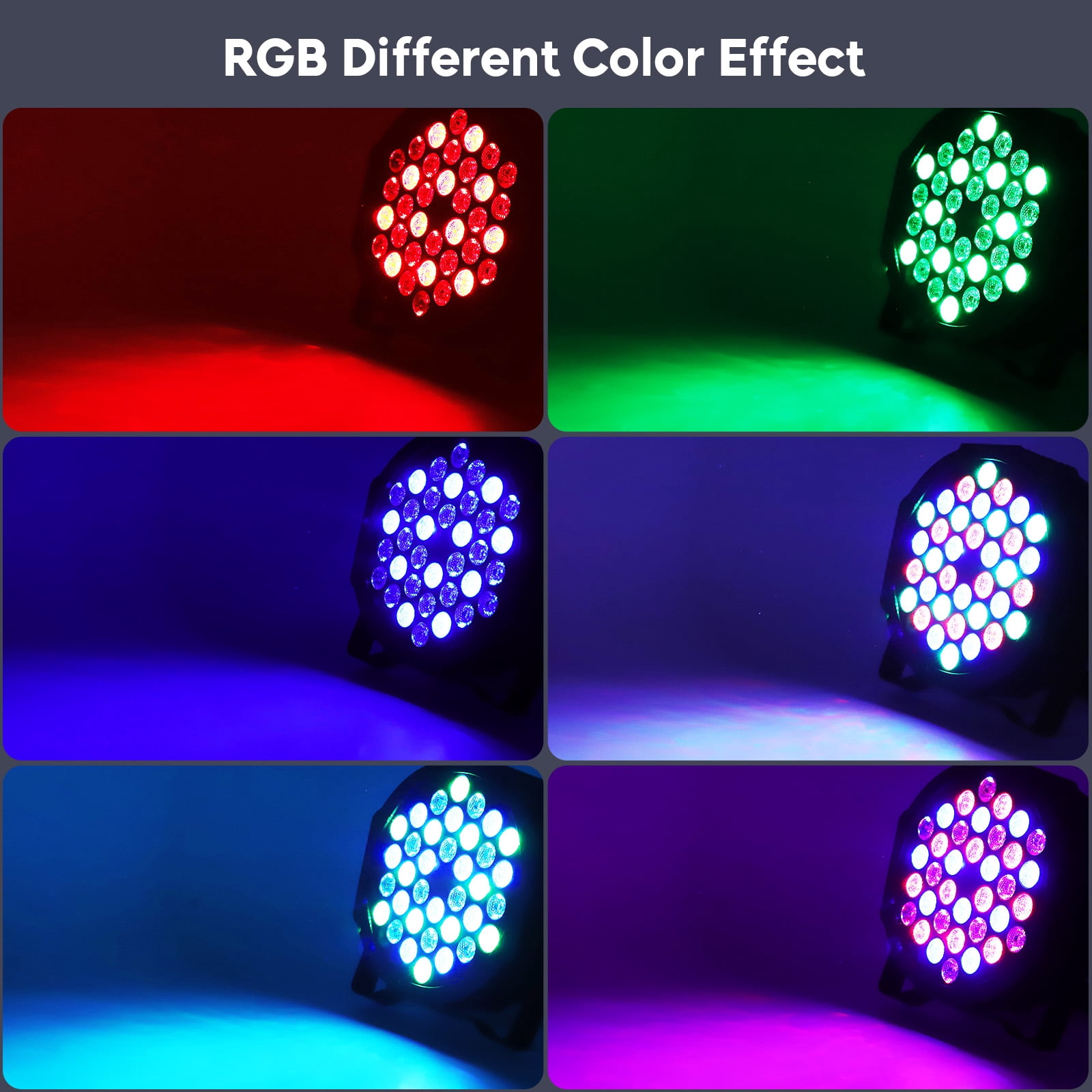 Rechargeable Stage Lights 36 RGB LED DJ Par Lights - Sound Activation & Remote & DMX512 for Birthday Christmas Wedding